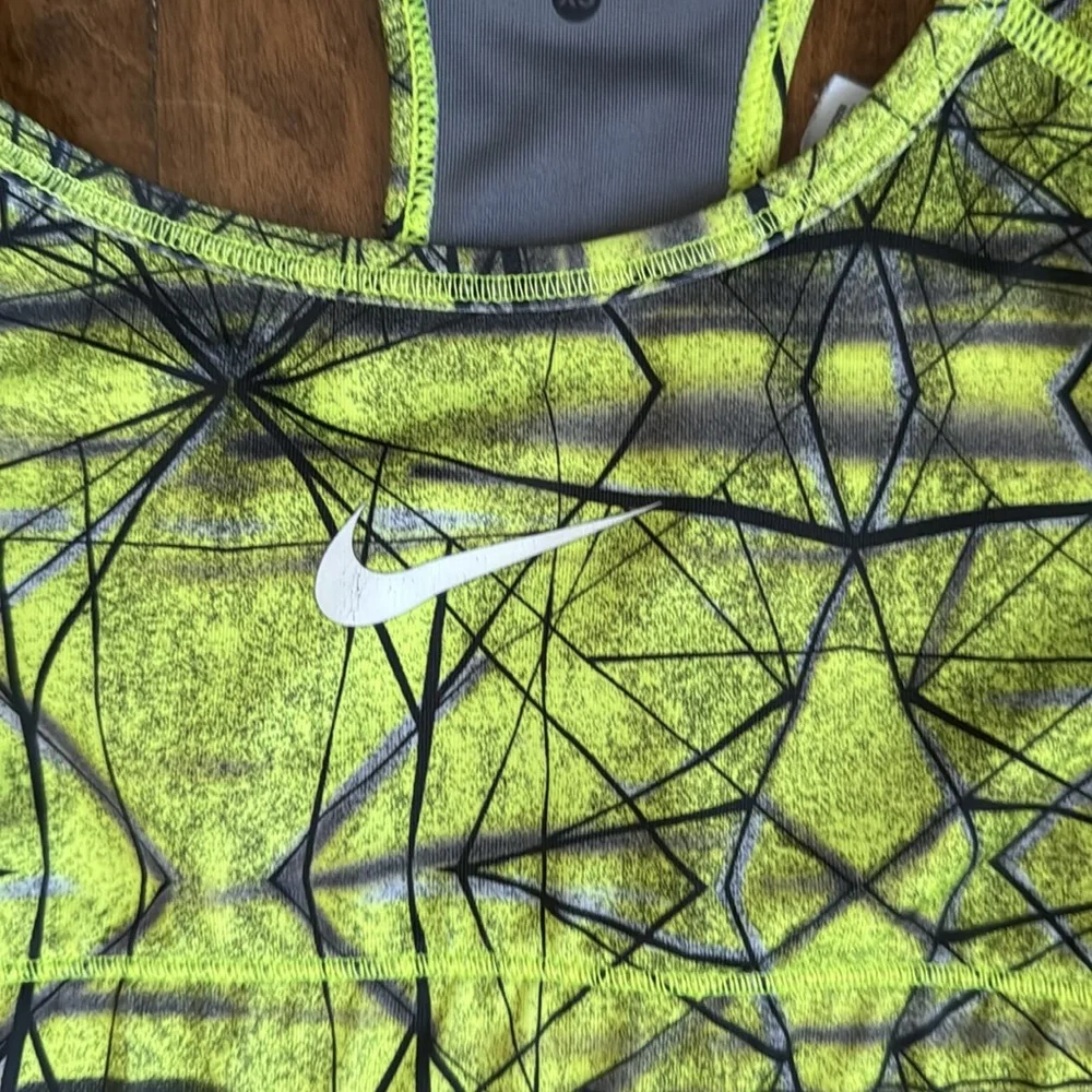 Nike Yellow and Black Sports Bra with‎ Racerback Design